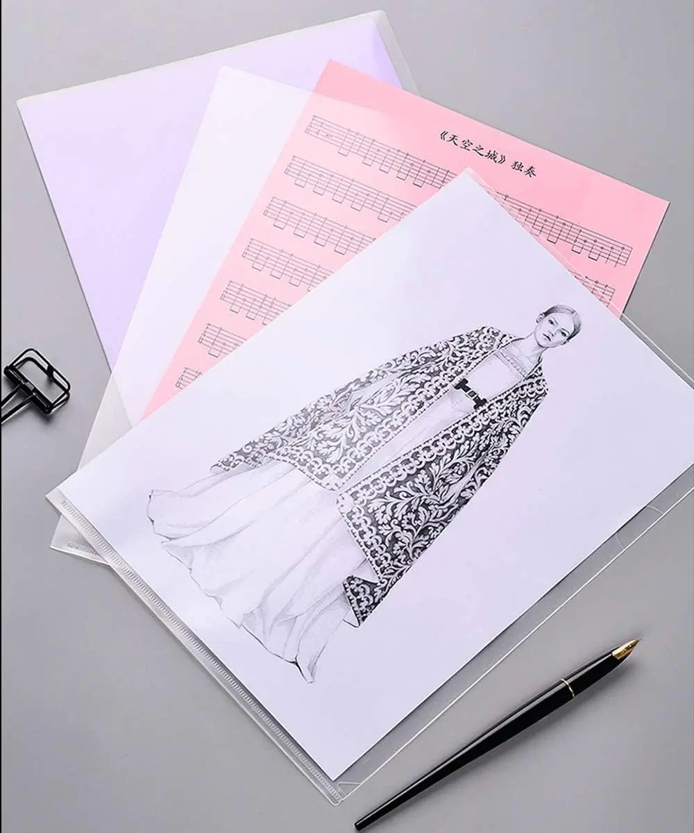 50PCS Clear Plastic Document Folders, US Letter/ A4 Size 14C (1.4mm) Thick Clear Document Folders Copy Safe Project Pockets