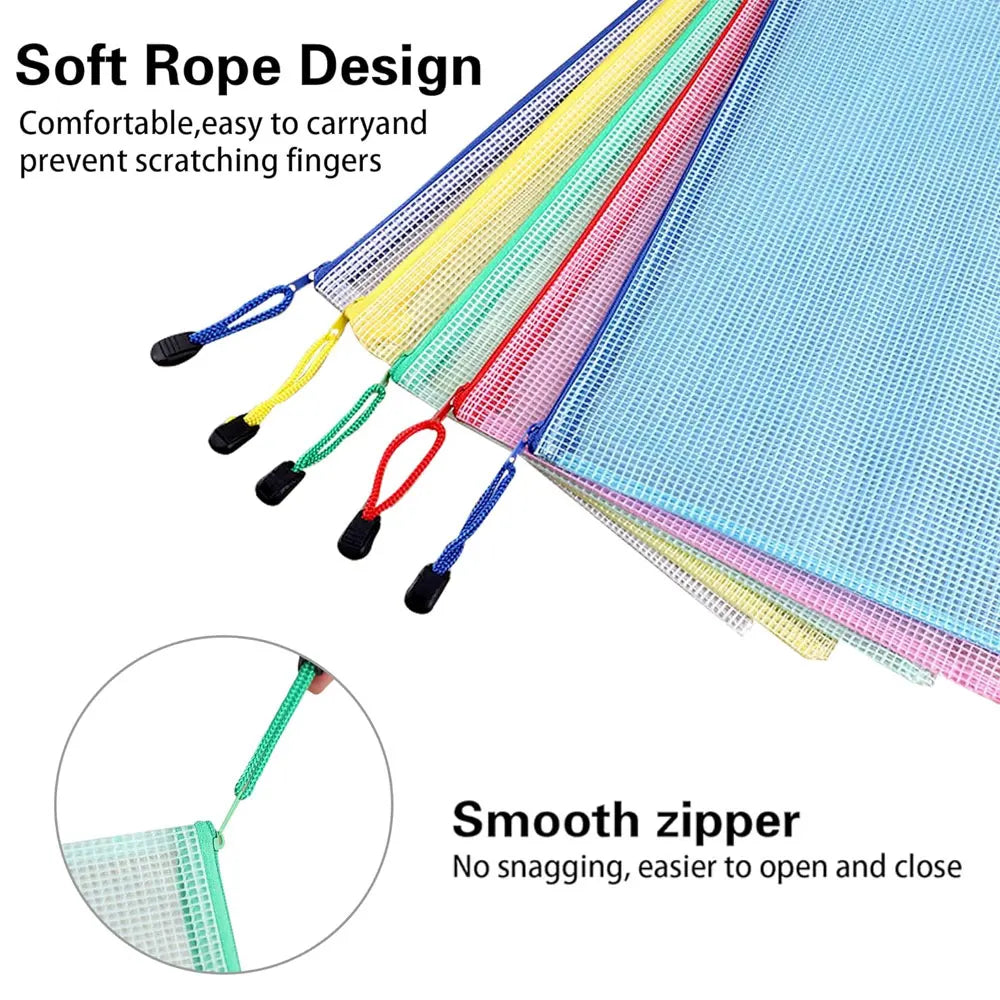 A4/A5/A6 document bags and mesh zipper document organizers are suitable for storing documents, cosmetics, travel items, etc.
