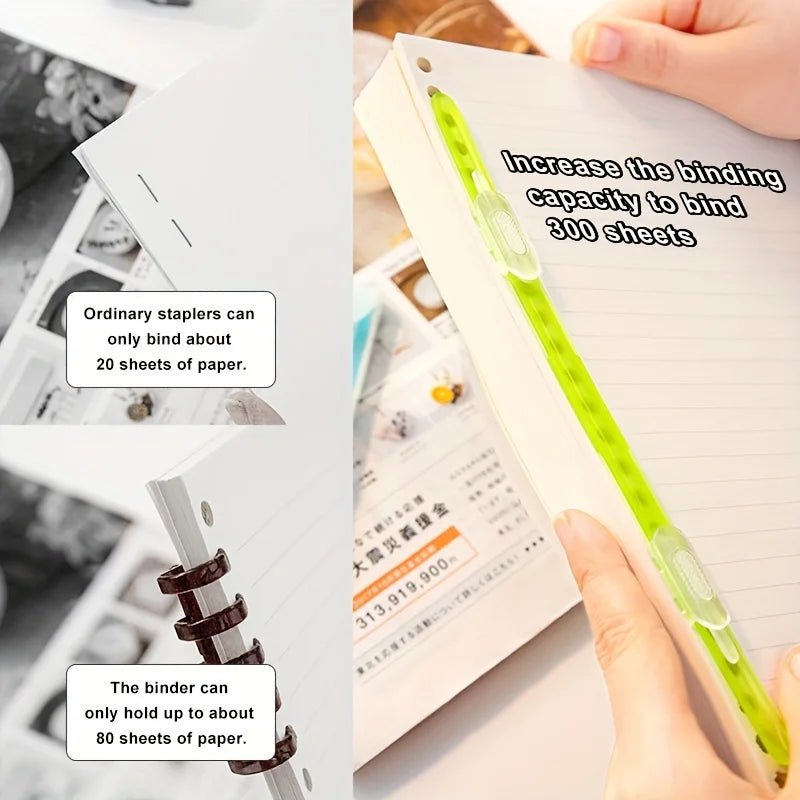 20pcs Multi-Color Plastic Loose-Leaf Binder Clips with 2-Hole Loose-Leaf Fasteners Suitable for Office and School Organization