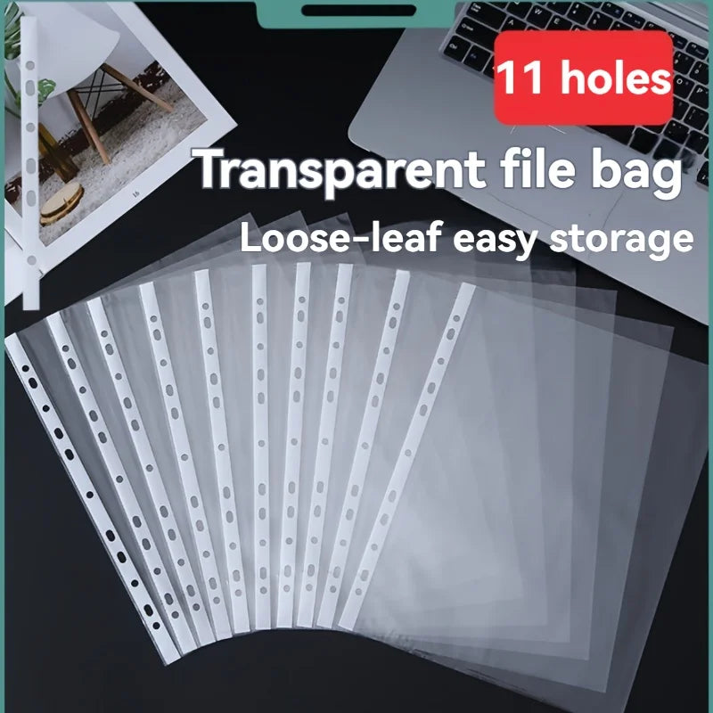 100/200 Pack A4 Transparent File Protector Sleeves - Durable PP Material, Easy-Access Loose-Leaf Design for Documents & Displays