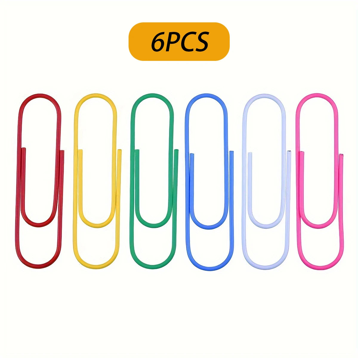 Large Paper Clips 6 Colors Rust-Proof Metal Fixed Color Paper Clips Big Cute Clip for Office Supplies And Stationery