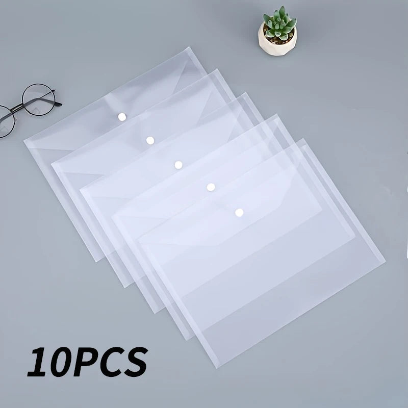 10pcs/5pcs Transparent A4 Folders, Clear Folders, Student File Folders, School Supplies