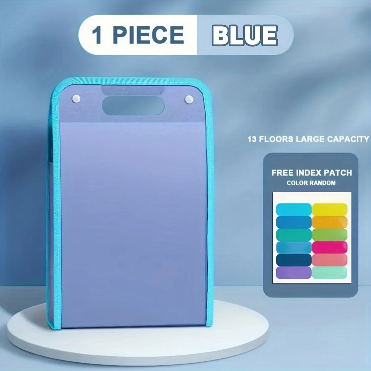 A4 Portable Vertical Folding File Folder 13-Pocket with Colorful Tabs Accordion Document Organizer Bag Durable PP Material