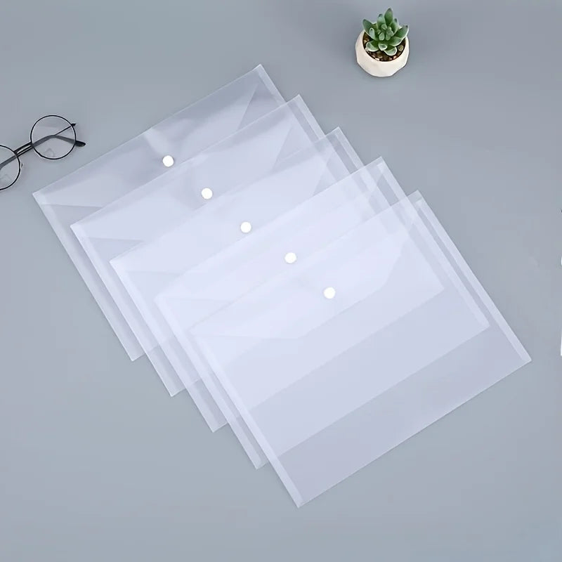 10pcs/5pcs Transparent A4 Folders, Clear Folders, Student File Folders, School Supplies