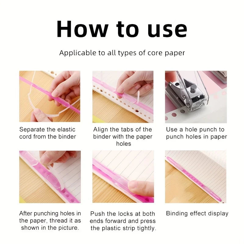 20pcs Multi-Color Plastic Loose-Leaf Binder Clips with 2-Hole Loose-Leaf Fasteners Suitable for Office and School Organization