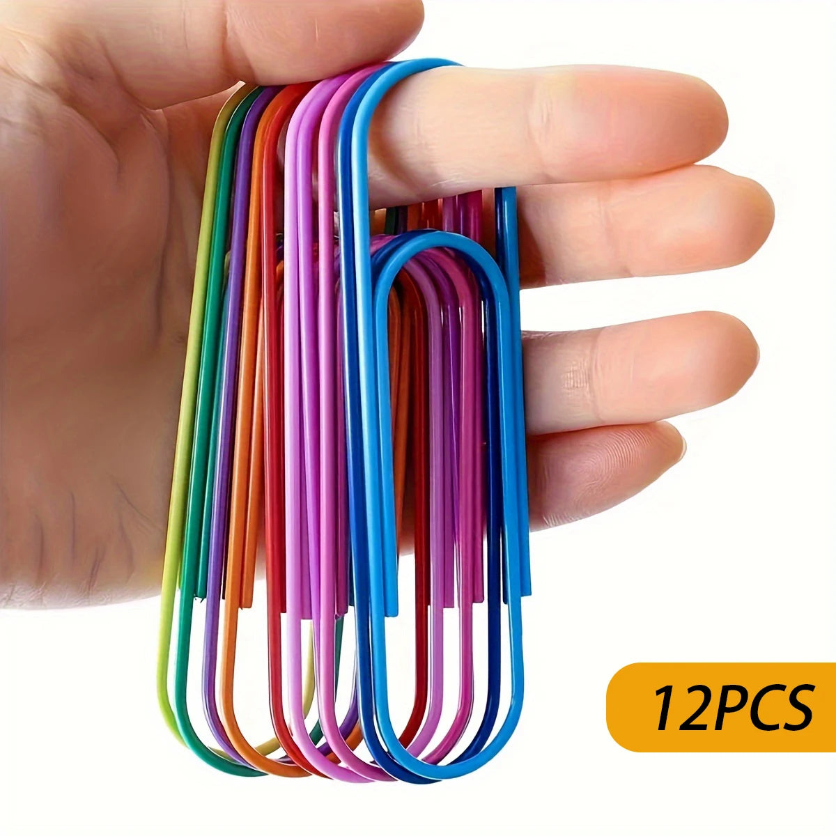 Large Paper Clips 6 Colors Rust-Proof Metal Fixed Color Paper Clips Big Cute Clip for Office Supplies And Stationery