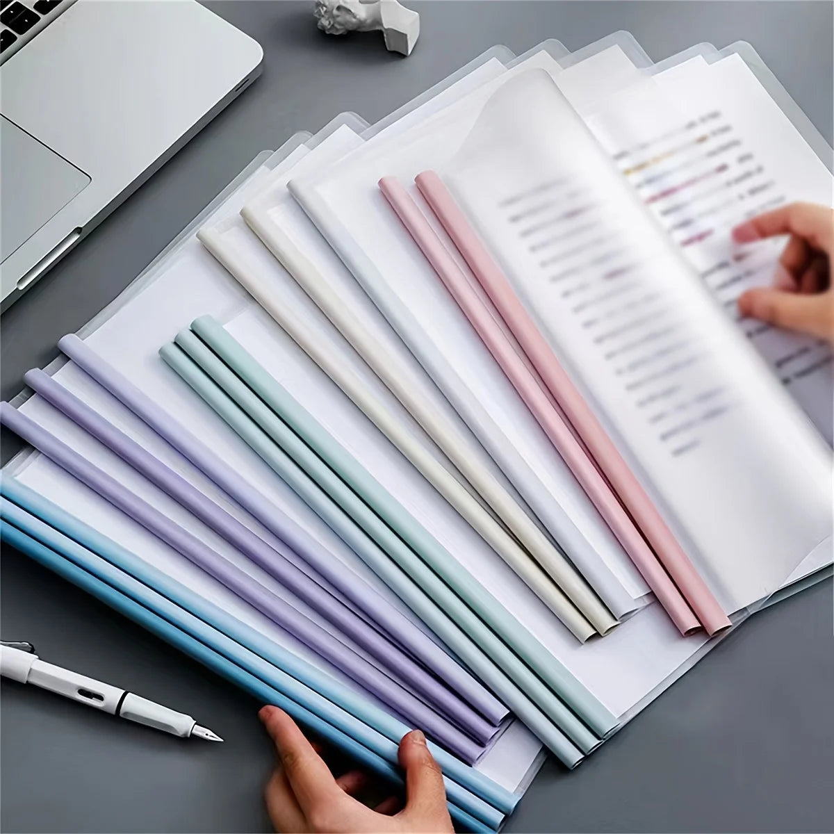 5pcs A4 File Folders with Slide Binder - Durable PP Material, Space-Saving Organization for Office, Home, School & Teachers