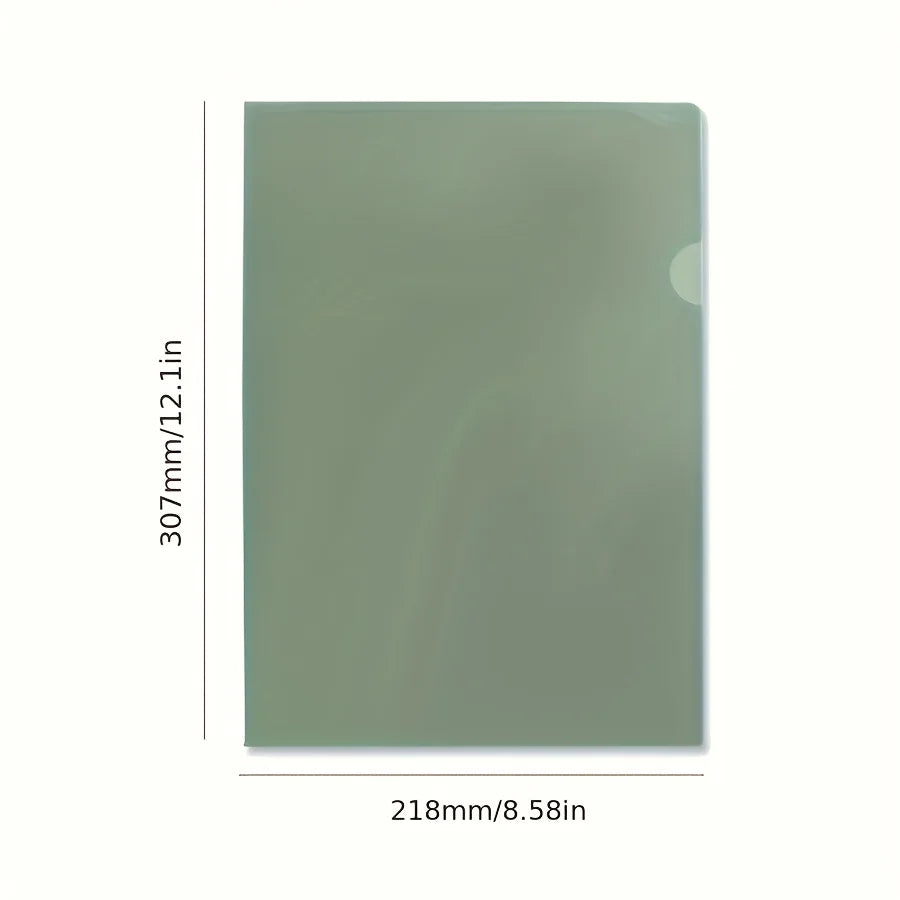 5-Pack A4 Gradient Green PP Plastic File Folders |Thick Office Organizer for Single Page Storage,Home and Office Document Holder