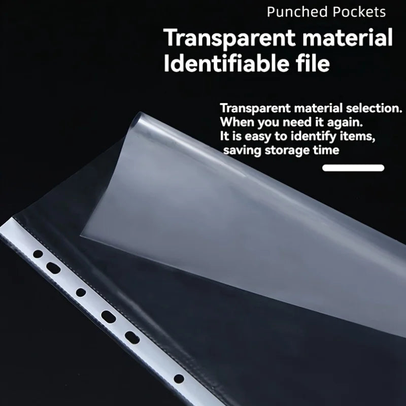100/200 Pack A4 Transparent File Protector Sleeves - Durable PP Material, Easy-Access Loose-Leaf Design for Documents & Displays