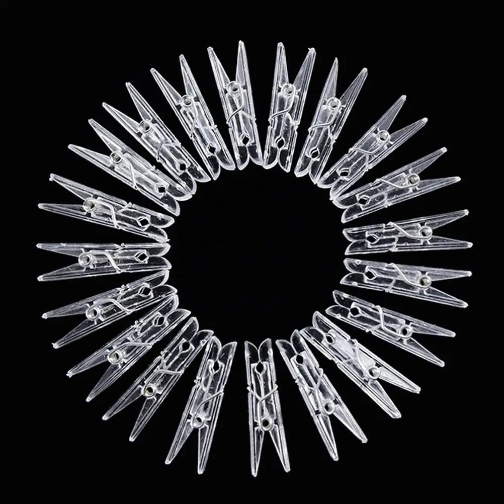 50 Pcs Mini Clear Clothespins Clip, Plastic Utility Paper Clip, Paper Photos Clip, Clothes Line Clips